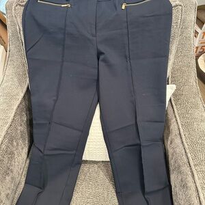 Jones New York Blue and Gold Straight Leg Pants